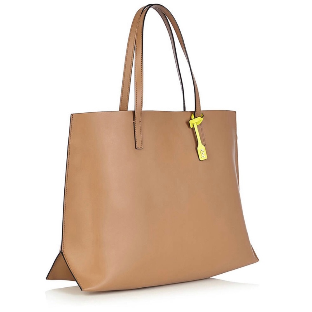 Karen Millen Unlined Contrast Tote-Tan